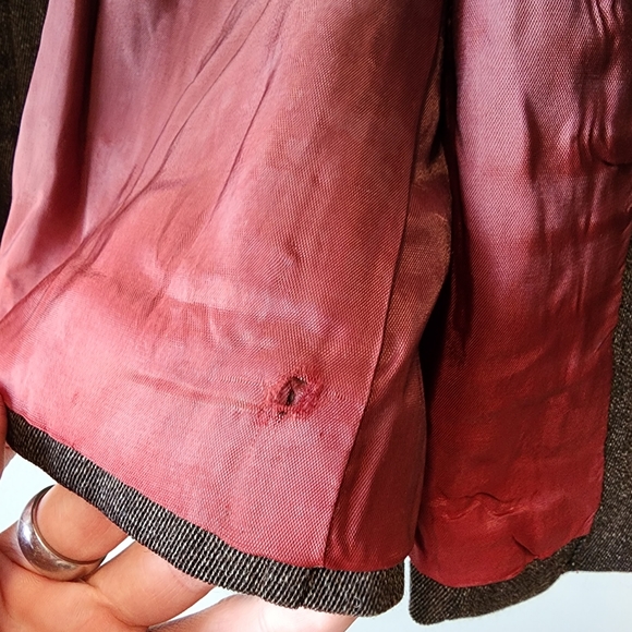 Jenne Maag Brown Speckled Wool Utility Zip Blazer - Picture 7 of 8